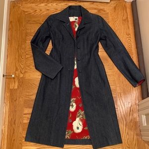 Denim dark blue long coat
